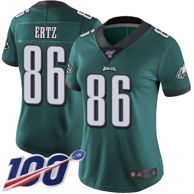 Nike Philadelphia Eagles #86 Zach Ertz Midnight Green Team Color Women's Stitched NFL 100th Season Vapor Limited Jersey
